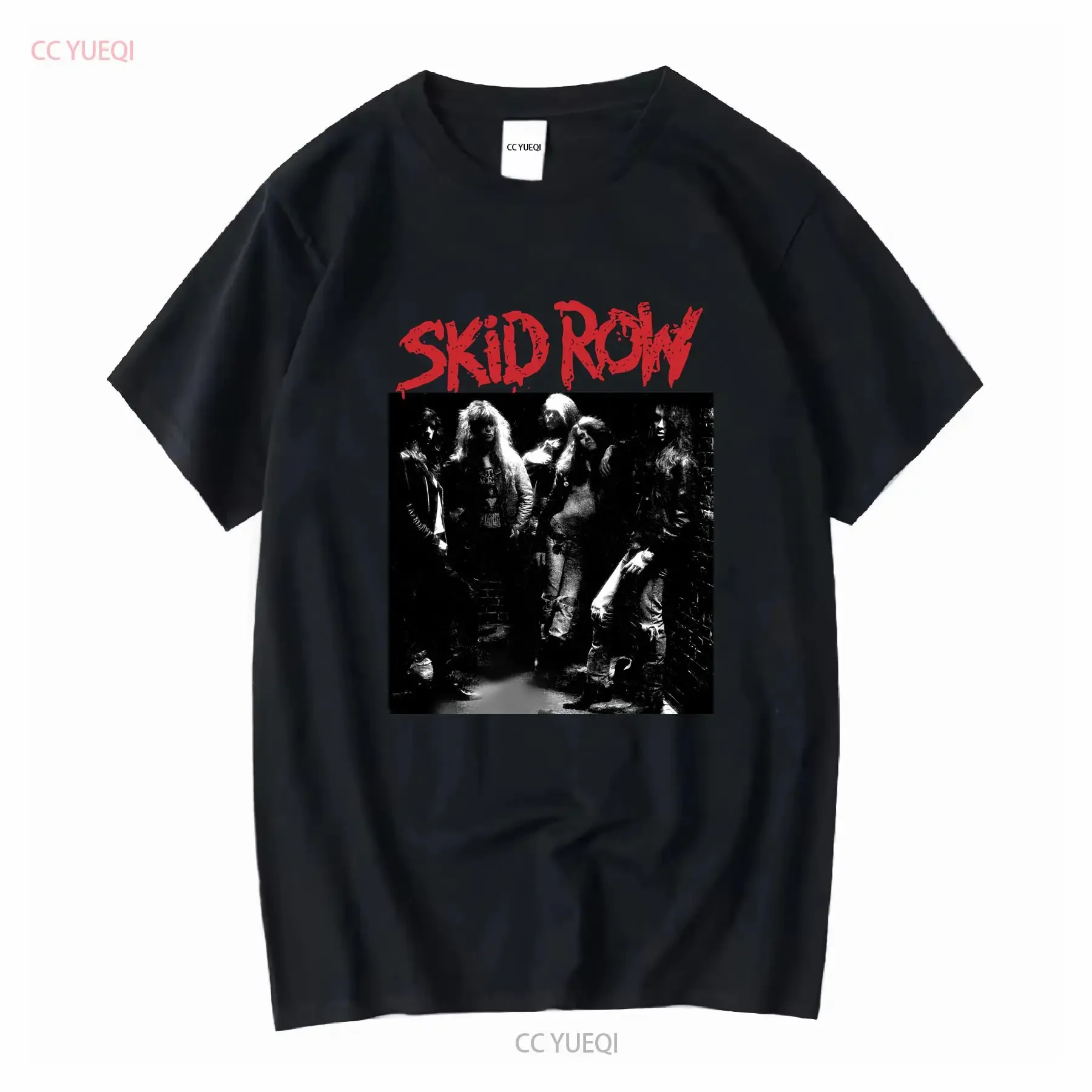 SKID ROW BAND NEUES SCHWARZES T-SHIRT im Vintage-Stil, gewaschen, weich, Unisex, vielseitiges Oberteil für den Alltag, bequeme grafische Mode