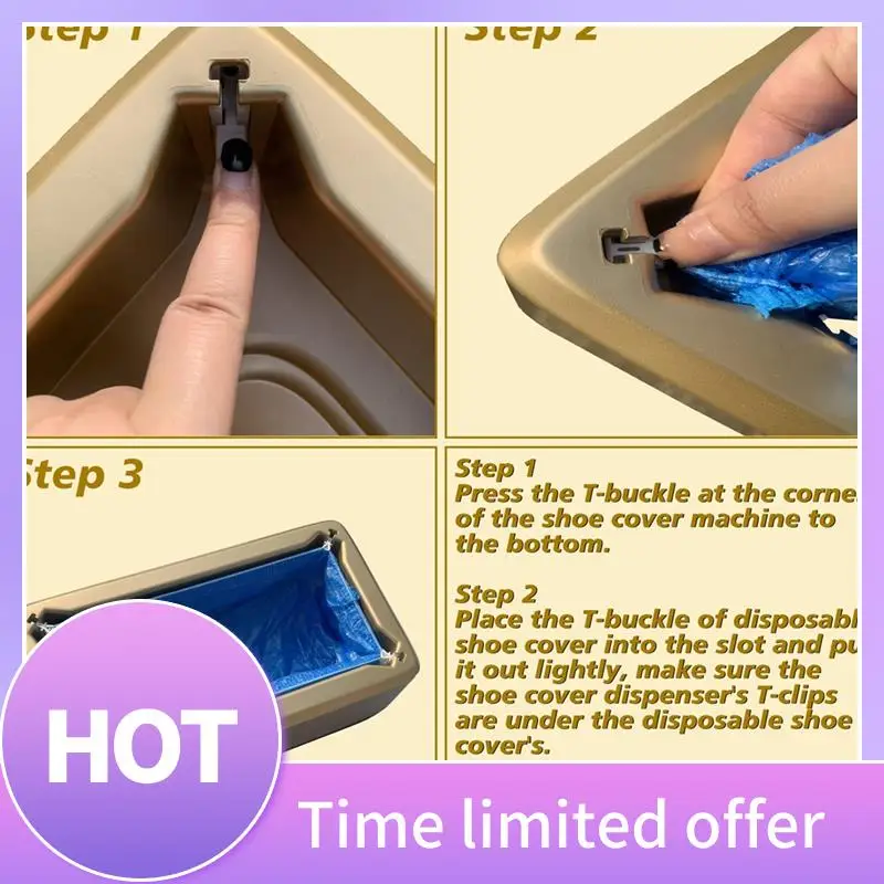 

B69C Диспенсер для бахил, Машина для изготовления бахил с 200 шт. Бахилы, Автоматическая машина для бахил для ног в помещении, Золотая Dura