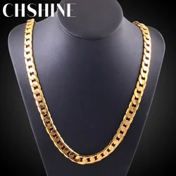 Special offer 18K gold Necklaces 925 Sterling Silver Classic 8MM sideways chain for Men woman fine Jewelrys Wedding party