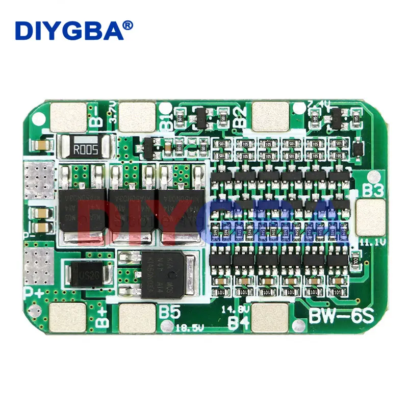

6S 15A 24V PCB Защитная плата BMS для 6 упаковок 18650 литий-ионного модуля литиевой батареи