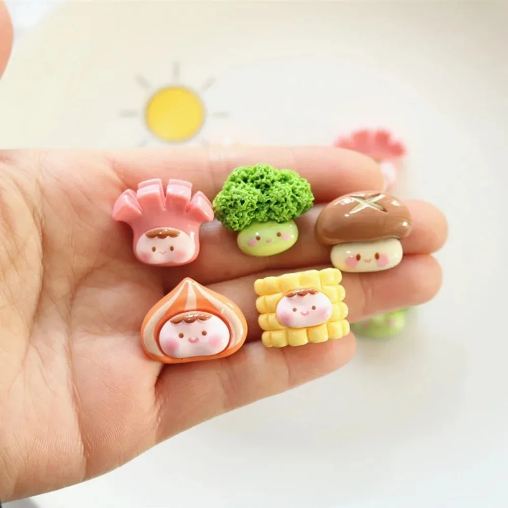 10 Uds. De bonitos dibujos animados Kawaii, serie de alimentos, resina con parte posterior plana, adornos para álbumes de recortes, cabujones, accesorios de decoración para fiesta