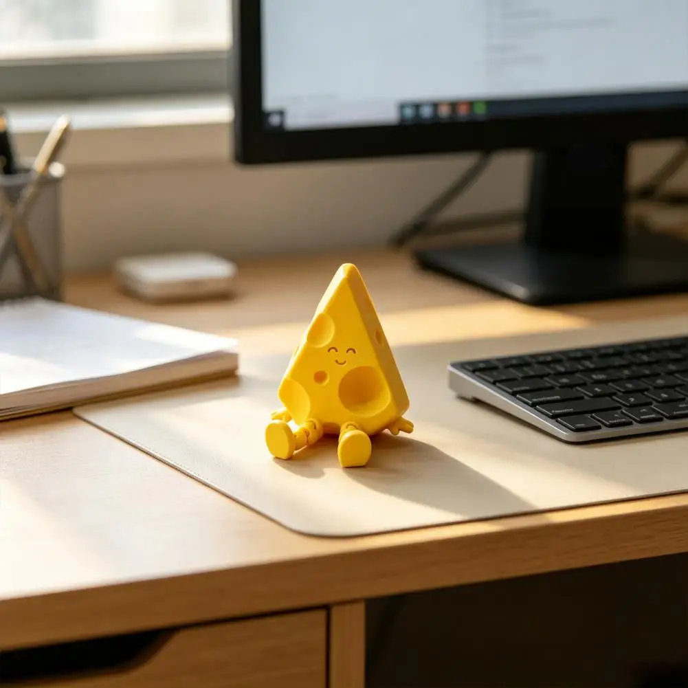 Cheese Themed Gift Idea 3d Printed Cheese Sculpture Novelty Cheese Sculpture with Movable Joints 3d Printed Funny for Office