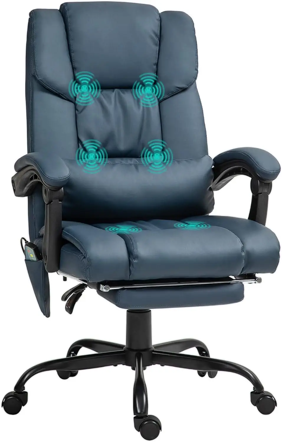 

High Ba Massage Office Chair With 6 Vibration Points, Pu Leather Reclining Computer Chair, Ergonomic Desk Chair With Footrest