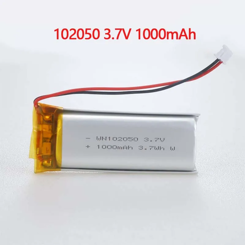 

102050 3.7v Polymer Lithium Small Rechargeable Battery 1000mAh Li-Po for Steel Bluetooth Speaker Charging Tool Batteries MP3/4/5
