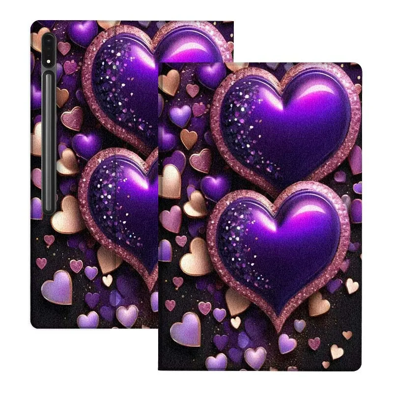 

Black Heart Sparkling Hot For Samsung Galaxy Tab S10 S9 S8 S7 FE Lite Soft Flexible Support Tablet Case Gift