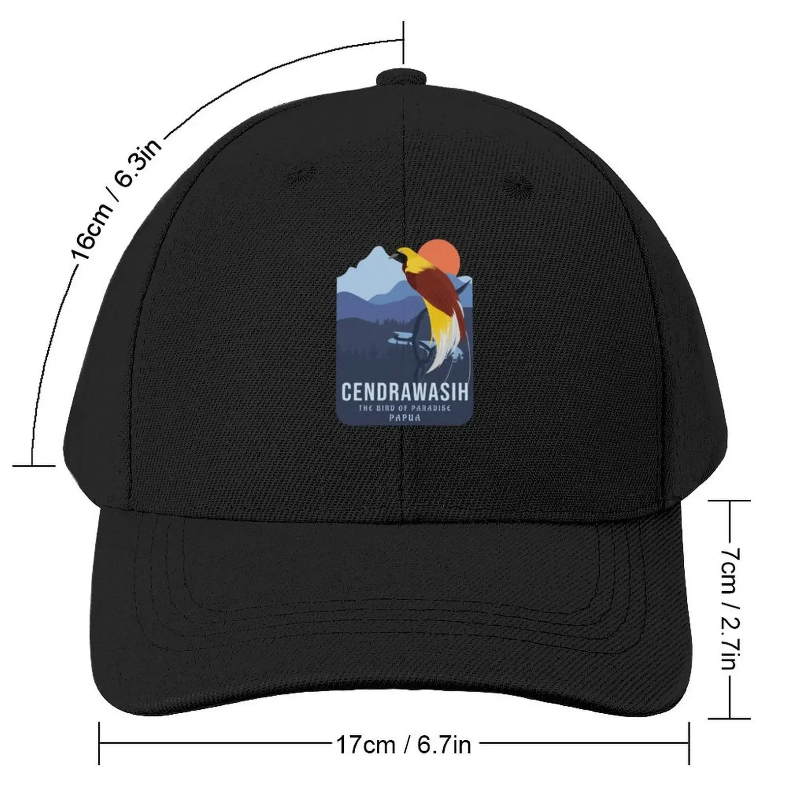 Cendrawasih The Bird Of Paradise II (Papua) Baseball Cap Custom Cap Cosplay Men Women's