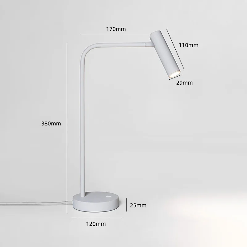 Scandinavische verstelbare wandlamp Moderne eenvoudige LED-tafellampen wit zwart zilver goud nachtkastje kantoorstudie Lezen Vloerverlichting