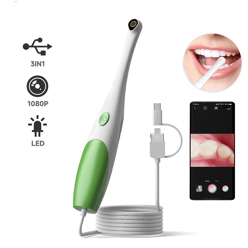 TYPE-C Visual Oral Camera 3in1 USB Handheld Video Dental Camera with 8LEDs Mouth Tooth Inspection Endoscope for Android Phones