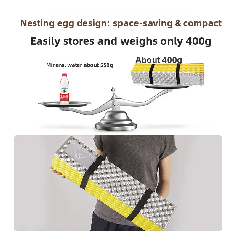 Egg Crate Foam Camping Sleeping Pad for 2-4 Persons,IXPE Surface with Aluminum Film Backing,Moisture-Proof and Warm,Lightweig