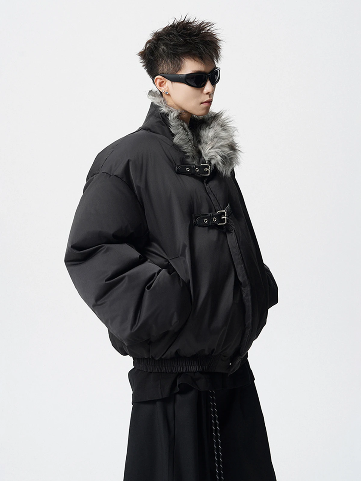 Men Women 2025 Winter New Trend Couple Parkas High Street Design Coats American Style Thickened Warm Chic Faux Fur Collar Parkas