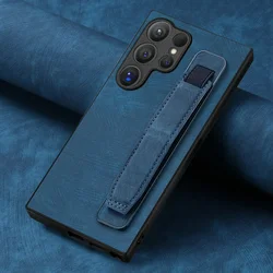 Wrist Strap Leather Case for Samsung Galaxy S26 Ultra S25 S24 S23 S22 S20 FE Note 20 S 24 Plus 23 22 21 360 Protect Bumper Etui
