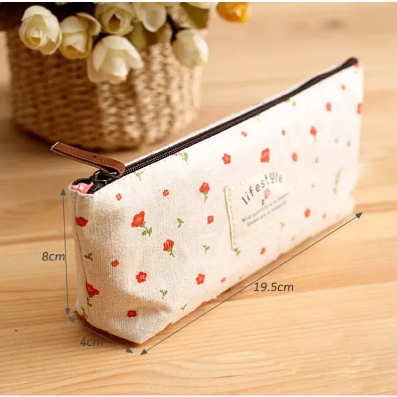 Hot Stationery Canvas Cosmetic Bag Women Travel Toiletry Makeup Bag Purse Pouch Zipper Pen Pencil Case