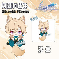 Anime Honkai: Star Rail Aventurine HuoHuo Feixiao Cosplay Keychain Mobilizable Spring Acrylic Spring Ear Tail Key Ring Pendant