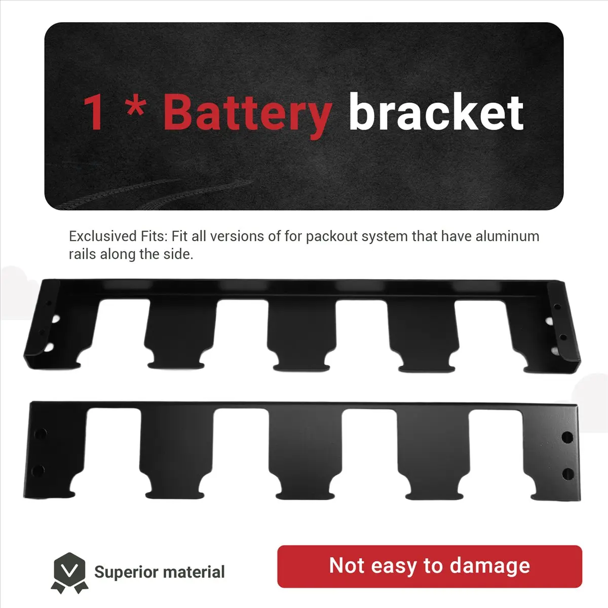 Goodprice 4 Slots Battery Holder Toolbox Expansion Battery Holder Bracket Effortless Side Battery Storage Bracket Black