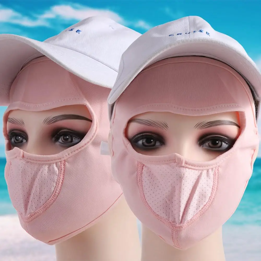 

Anti-UV Sun Protection Face Shield Solid Color Ice Silk Driving Face Cover Womne Face Mask