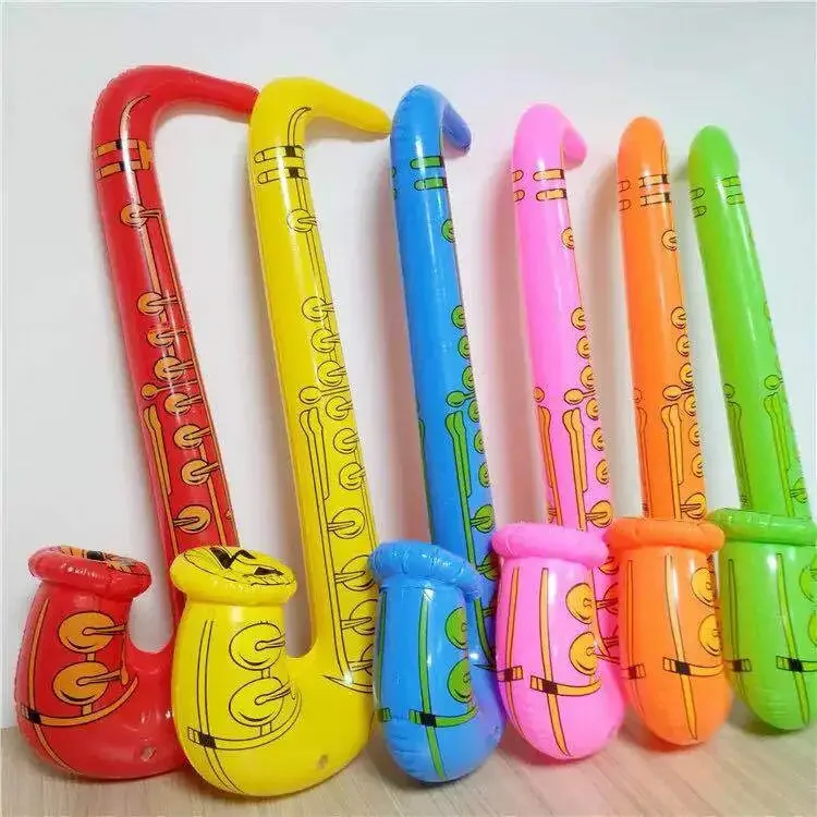 20PCS  Supply inflatable instrument toys PVC saxophone guitar children's inflatable microphone instrument props toys