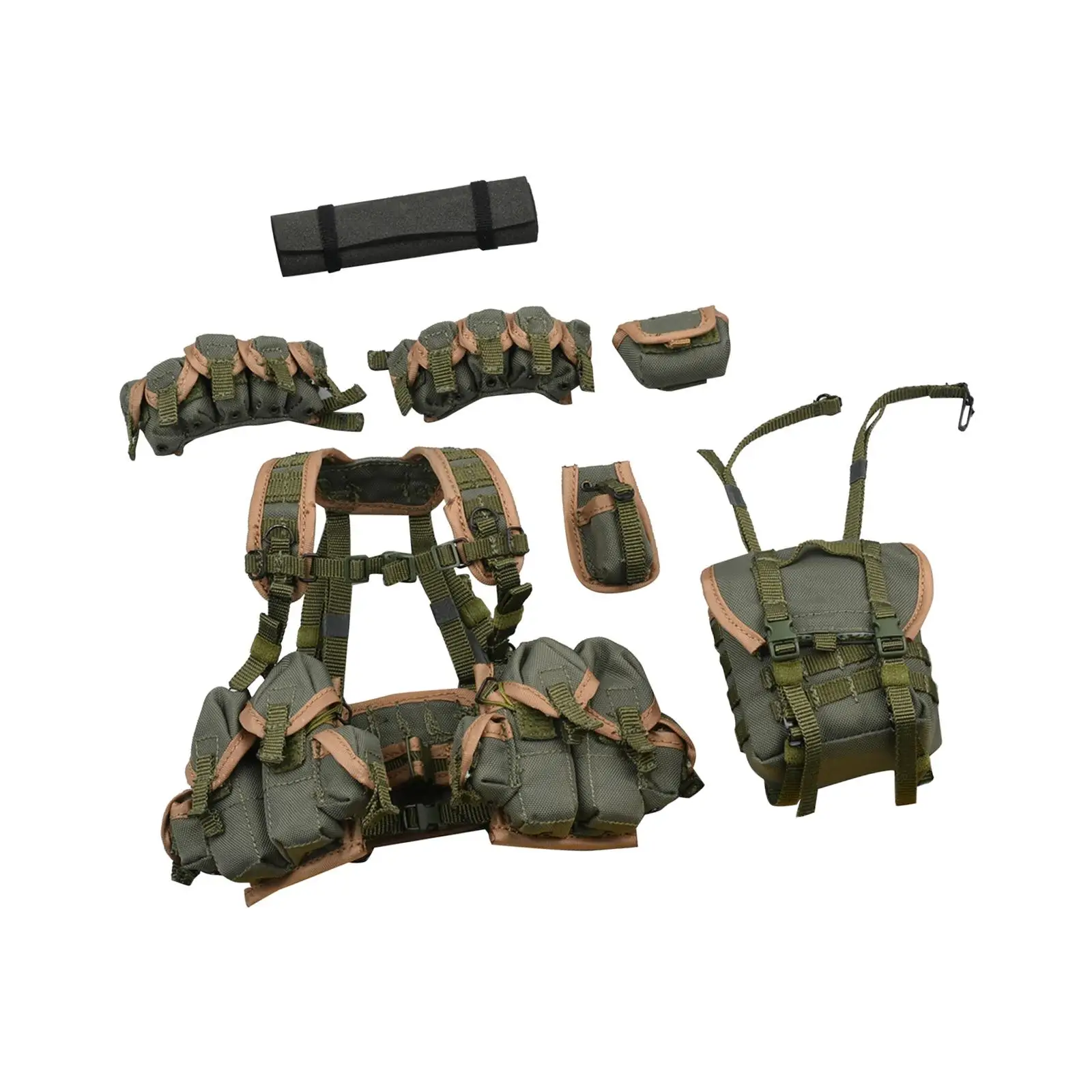 

1/6 Male Figure Hanging Vest Retro with Waist Bag for 12'' Male Dolls Figure