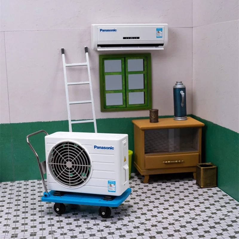 Panasonic Air Conditioning Model Machine Miniature Simulation Scene Toy Suitable for 1/14 Tamiya Remote Control Truck Trailer