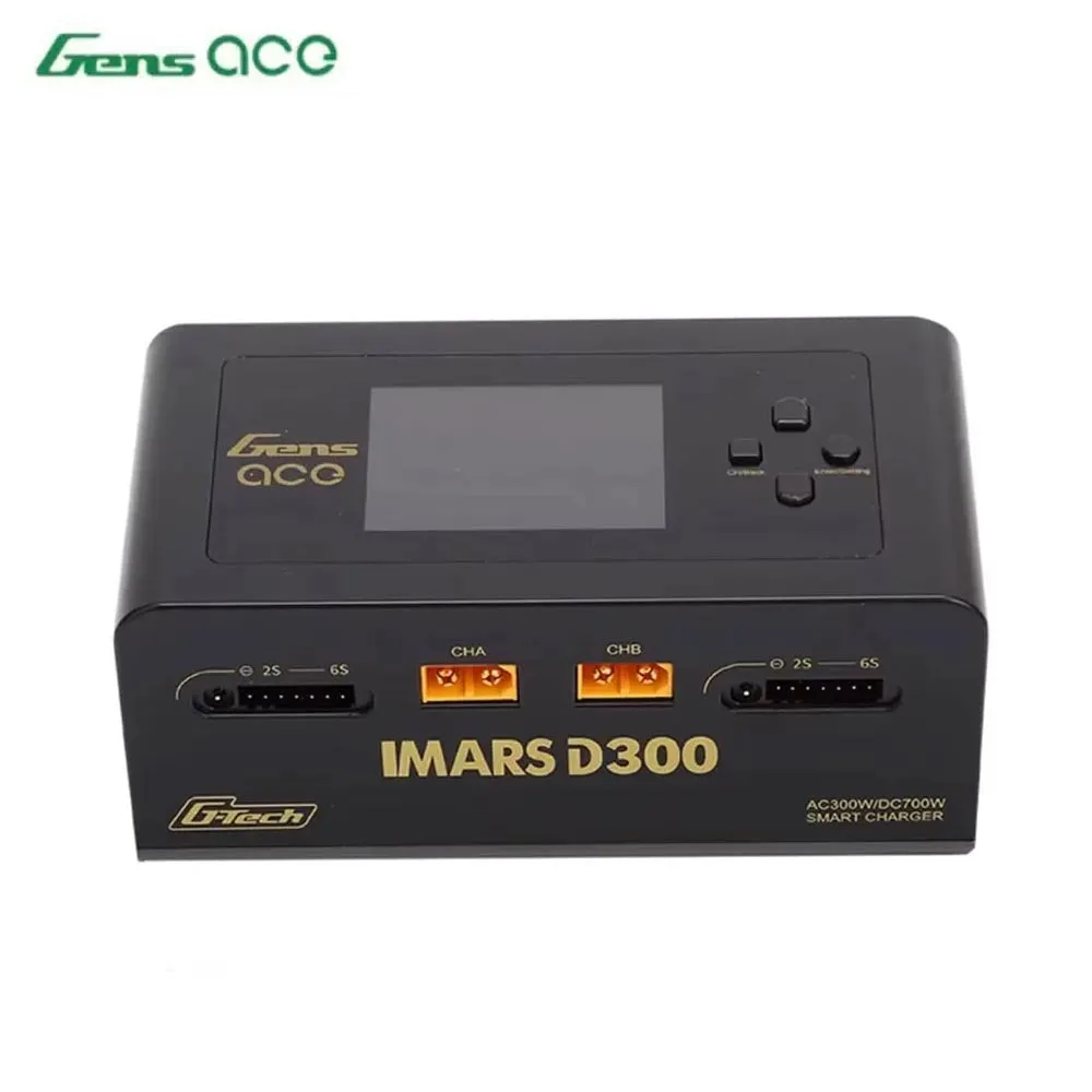 

Gens Ace IMARS D300 Smart Balance Charger Двухканальное зарядное устройство Lipo серии G-Tech для FPV Самолет Дрон Lipo RC Инструменты