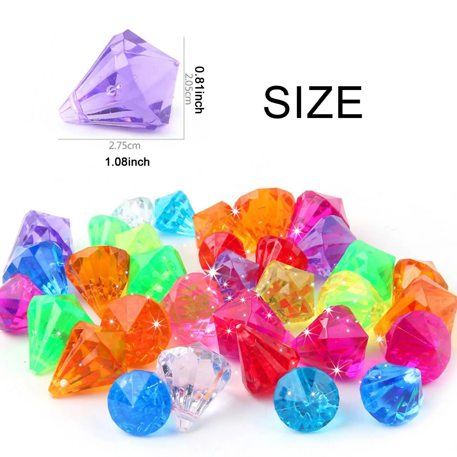 100 Pieces Rainbow Ice Rock Treasure Party Favors Multicolored Arts Crafts for Wedding Vase Filler Birthday Decoration Kids