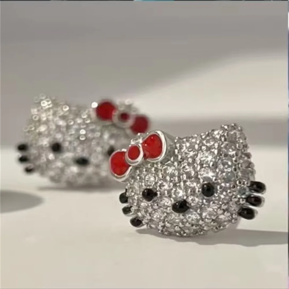 Kpop Idol GD Dezelfde stijl Hello Kitty Zoete schattige oorbellen Lichte luxe Veelzijdige high-end oorbellen G-Dragon Fans Gifts Collection