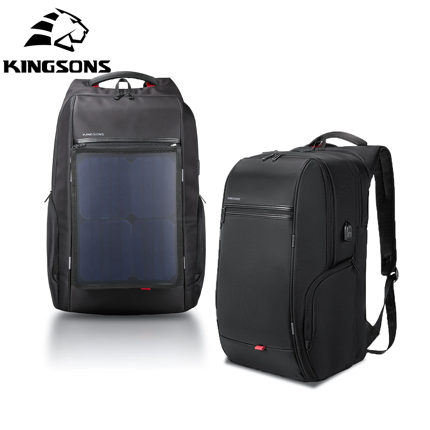 Mochila Kingsons impermeable para hombre, bolsas para ordenador portátil de 17 pulgadas, Mochila antirrobo con carga USB externa para ordenador portátil, Mochila multicapa