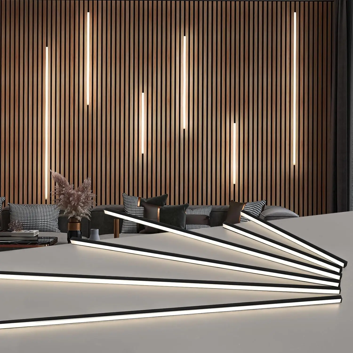 

6-Pack Self-Adhesive LED Strip Lights with Touch Switch, 3000K Warm White for Wall Panels, Stairs, Home Decor