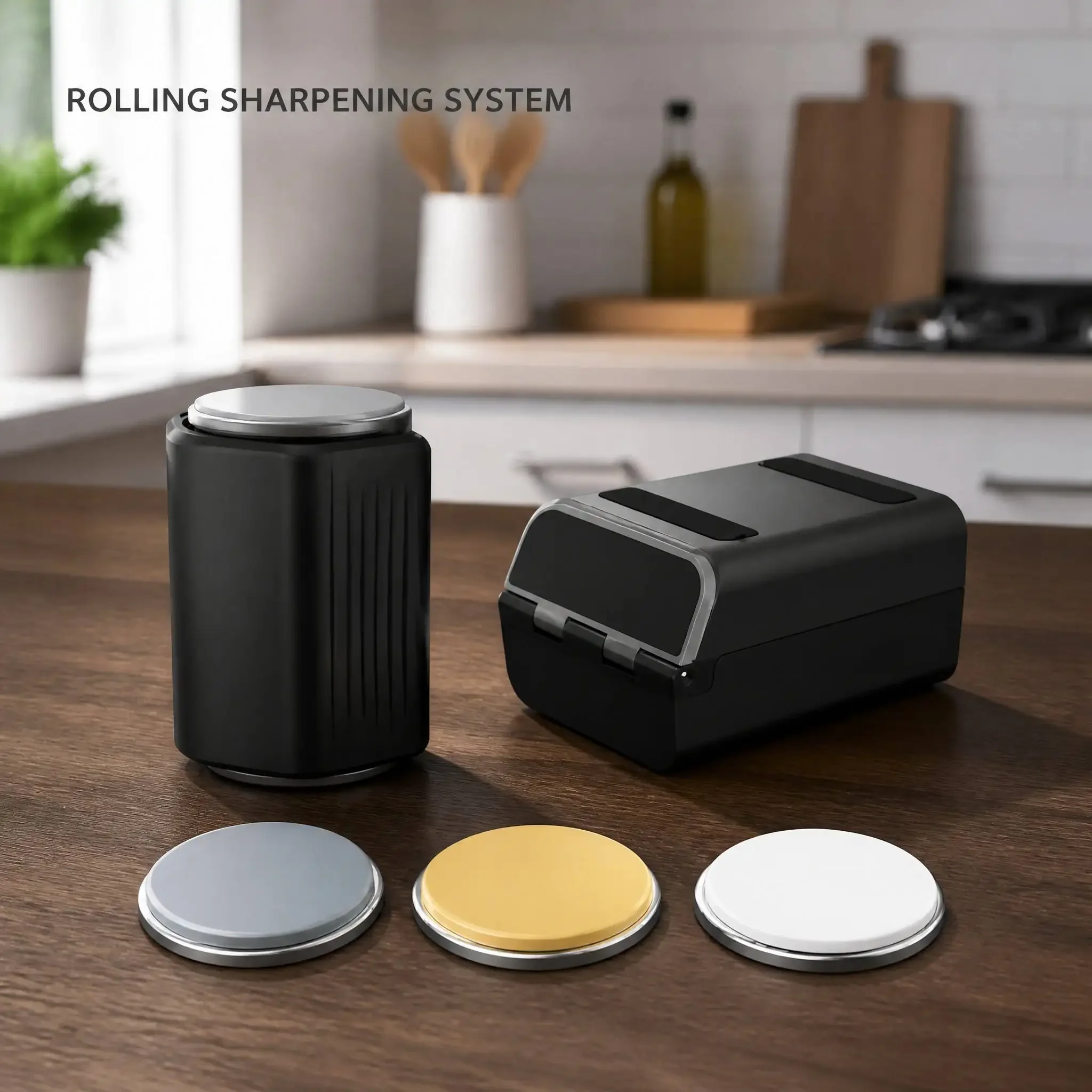 Taidea TP2405 Professional Magnetic ABS Rolling Knife Sharpener with 360-6000 Grit Discs Manual Grinder Sharpening System