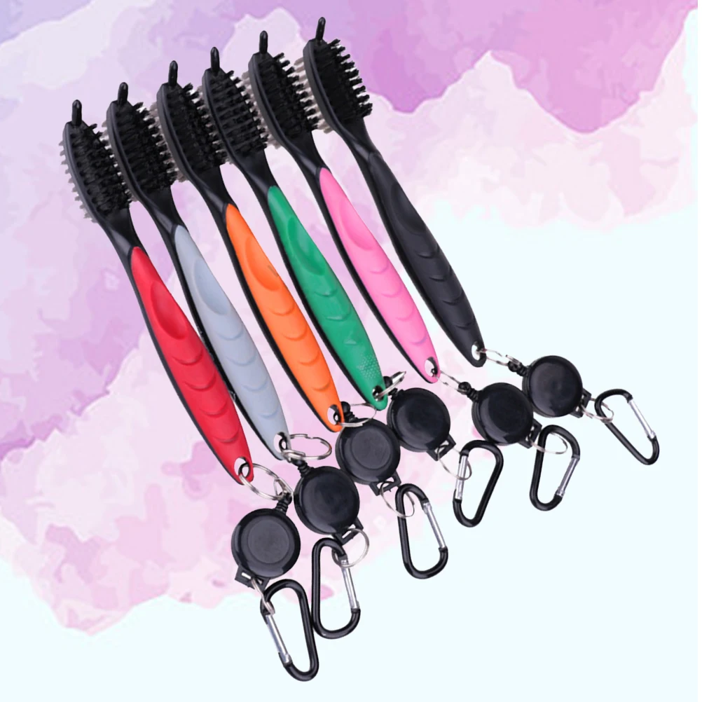 

Golf Club Brush Kit Two Sided Bristle Groove Cleaner Durable Plastic H Grips Remove Dirt Mud S Grass