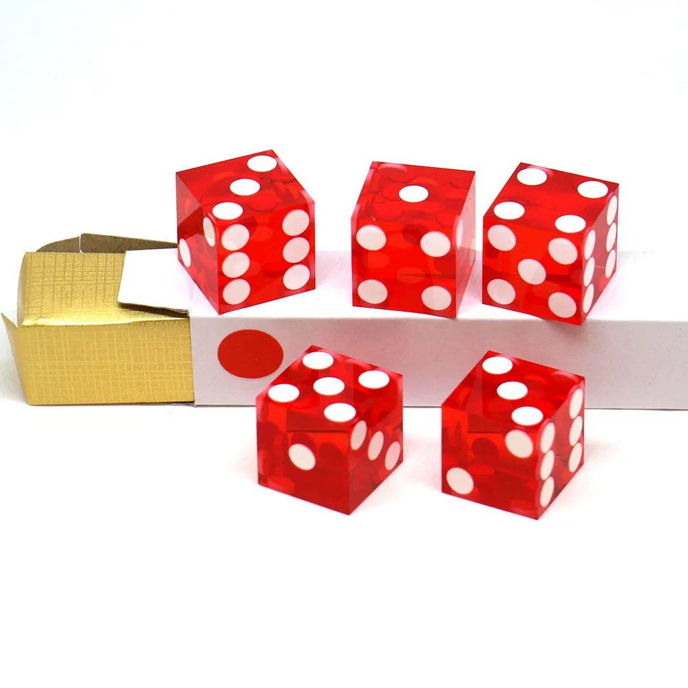 5pcs D6 Acrylic Right Angle Dice Board Game Dice Set Polyhedral Table Game Dice Role-Playing RPG Dice