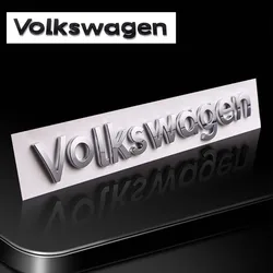1pc 3D ABS Plastic Letter Car Rear Trunk Emblem Sticker For VW GTI Golf 7 8 Passat B6 Mk4 Tiguan Mk7 Jetta silver Auto Styling