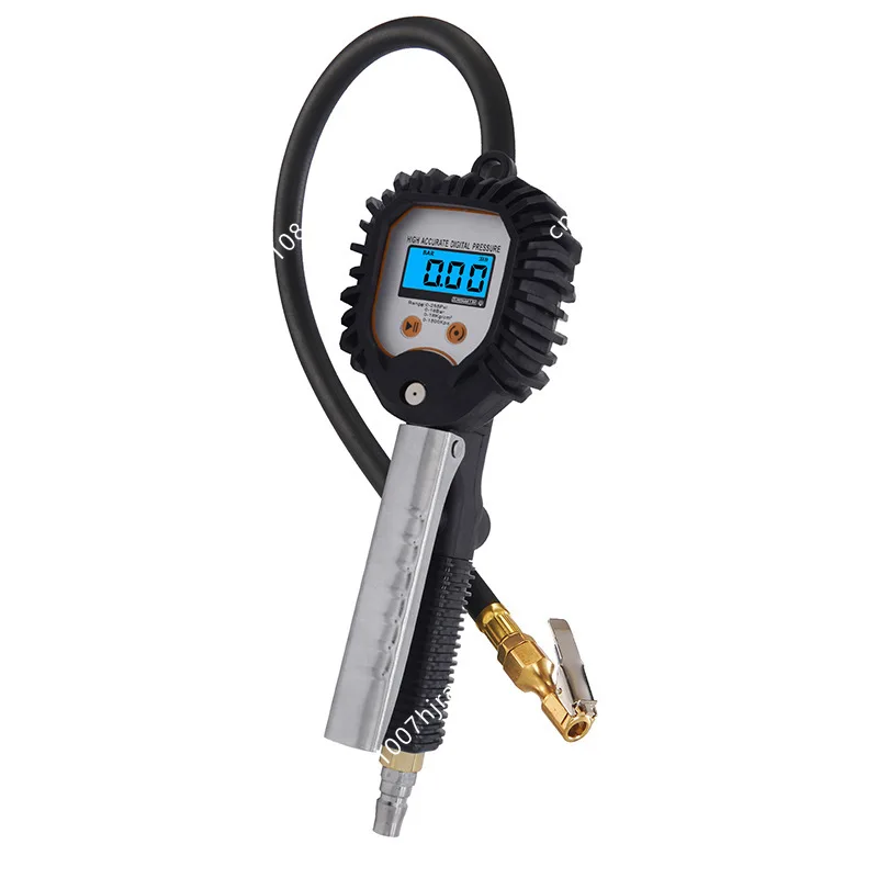 Digital Tire Pressure Tool LCD Backlight ABS 0.2PSI Accuracy Multifunctional Inflate Deflate Gauge Use 2 AAA Batteries