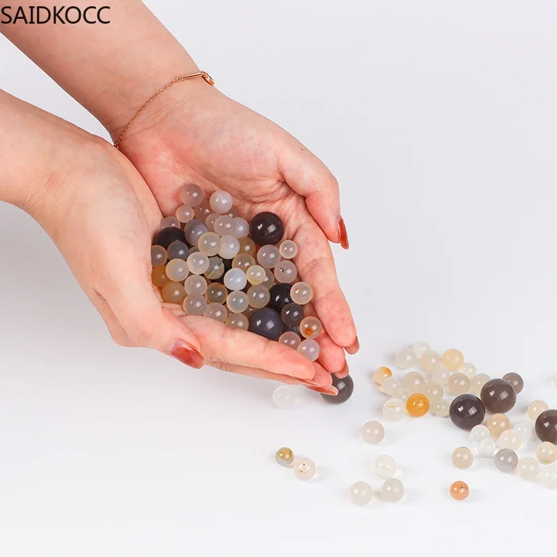 SAIDKOCC 50pcs 2mm-30mm Agate Grinding Ball Pestle Grinding Sphere Natural Agate Mortar Lab Grinding All Size Optional