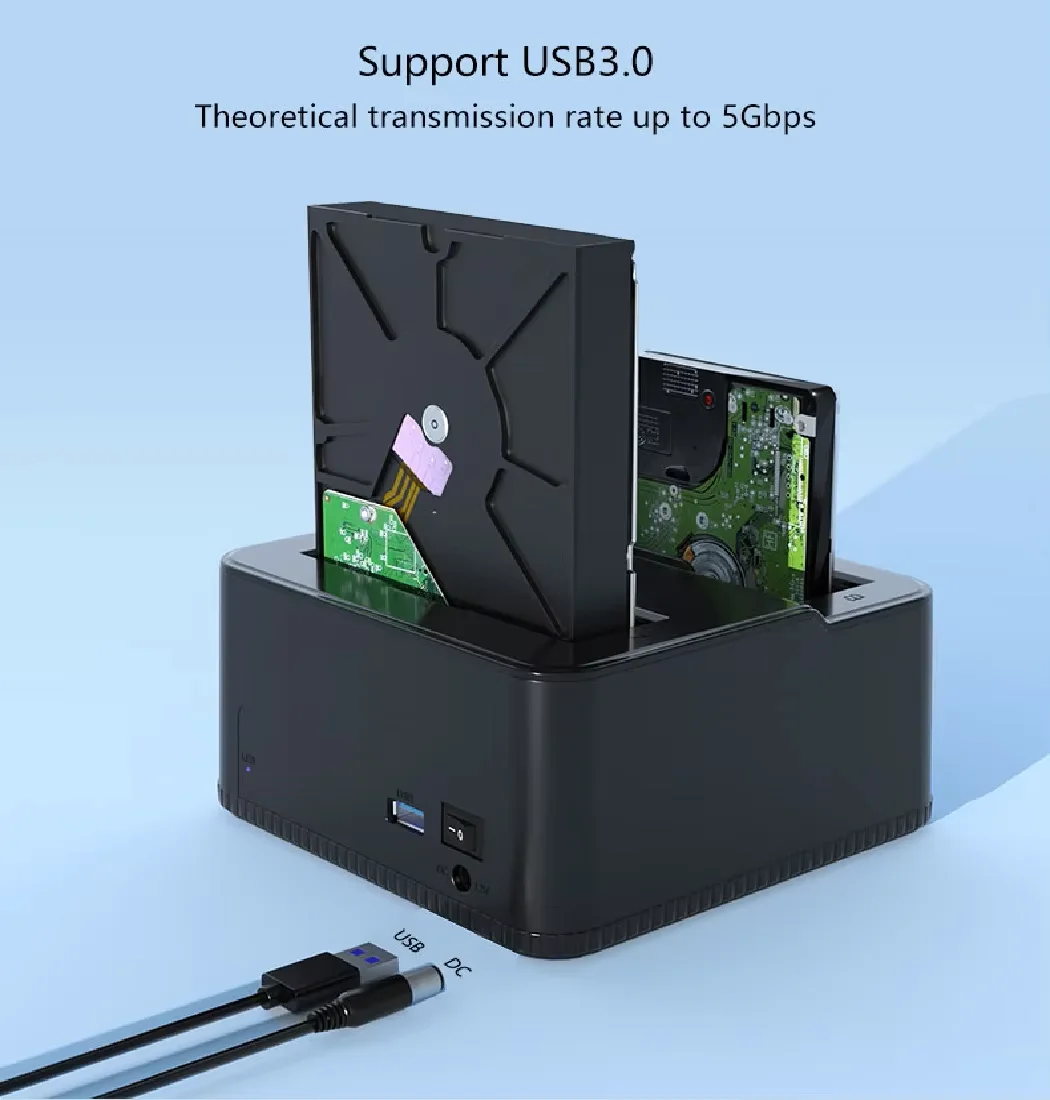 New Hard Drive Docking Station USB 3.0 To SATA HDD Docking Station for 2.5/3.5 Inch SATA HDD Enclosure and SSD Hard Drive Dock