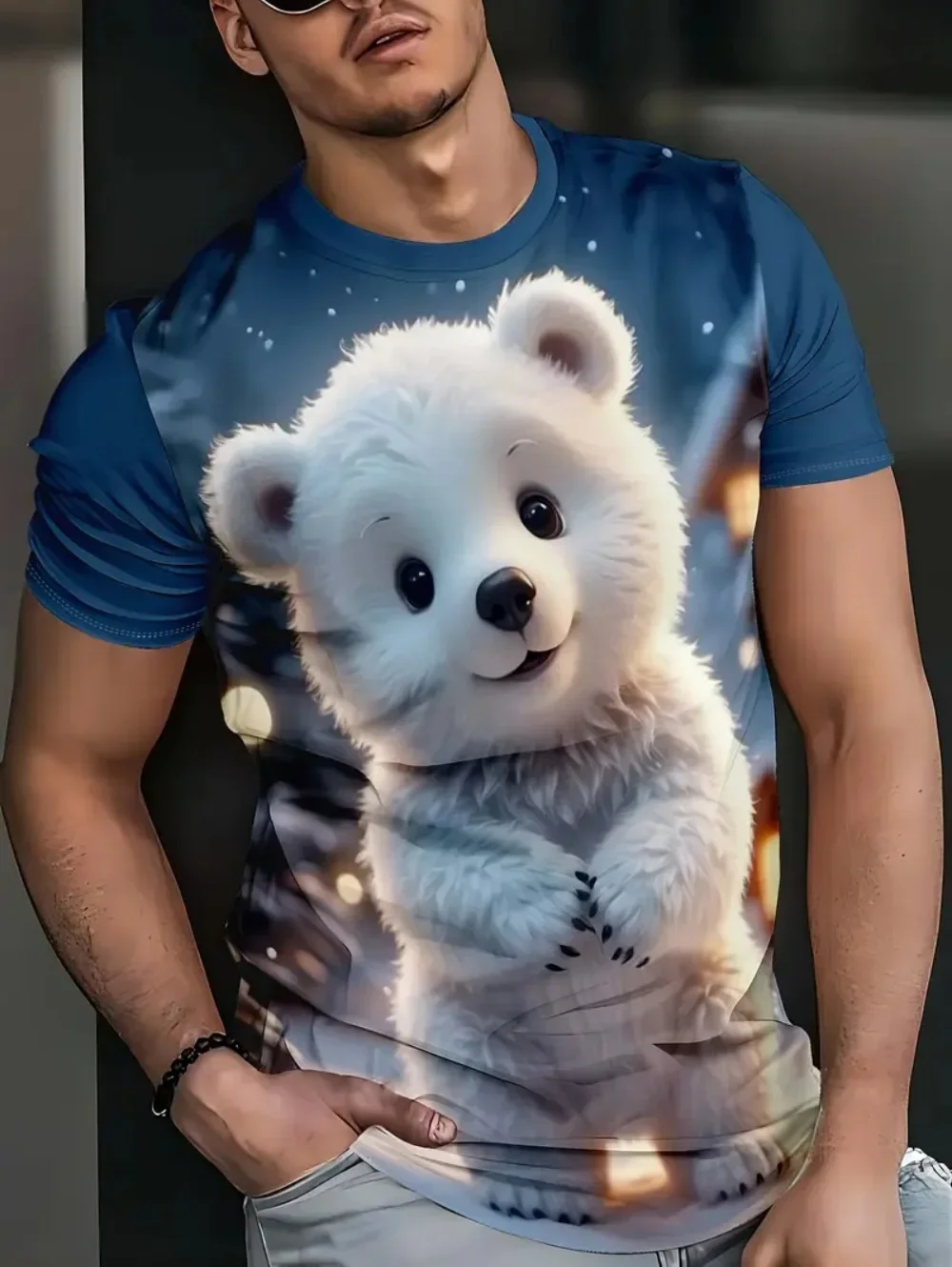 2026 Fashion Men's 3D Santa Claus Printed T Shirt Cracked Wall Effect Crew Neck Short Sleeve Christmas Funny Graphic Tee Tops