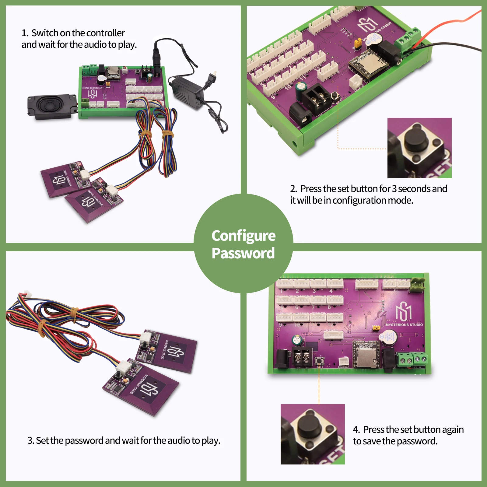 Oggetti di scena per la stanza di fuga Carta d\'identità del lettore RFID Metti una carta RFID per correggere il sensore per sbloccare il puzzle del