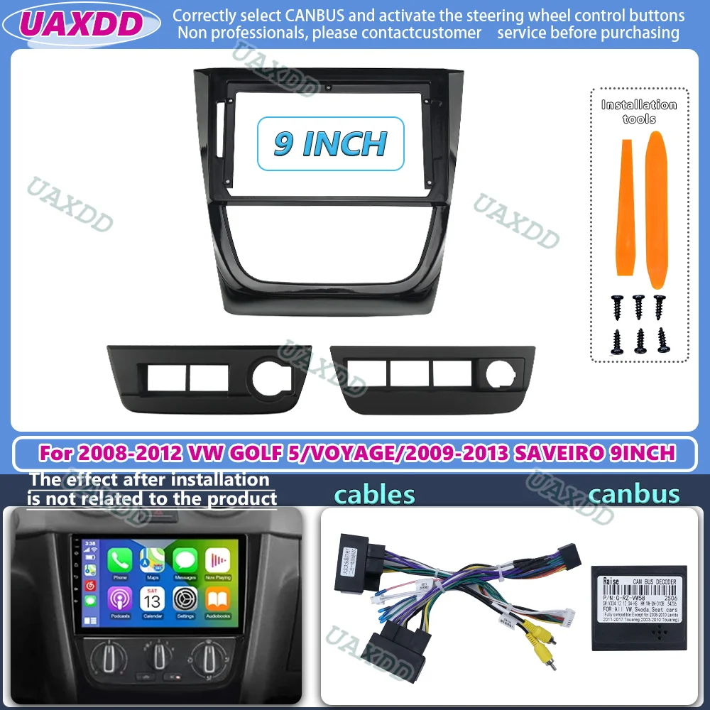 ل 2008-2012 VW GOLF 5 VOYAGE 2009-2013 SAVEIRO 9 بوصة سيارة CD MP5 راديو أندرويد إطار مشغل فيديو لوحة القيادة الوسائط المتعددة الداخلية #1