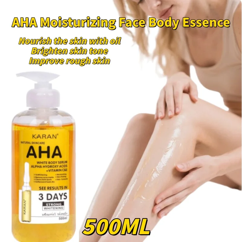

AHA Moisturizing Facial Body Essence Nourishes Skin with Oil to Brighten Skin Tone to Improve Rough Skin 500ml