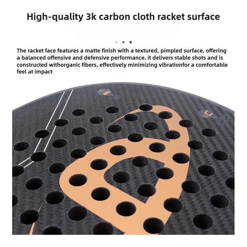 ODEA PD300 Padel Racket, 3K Carbon Fiber Construction, Matte Granule Surface for Spin, Tear Drop Shape for Larger Sweet Spot