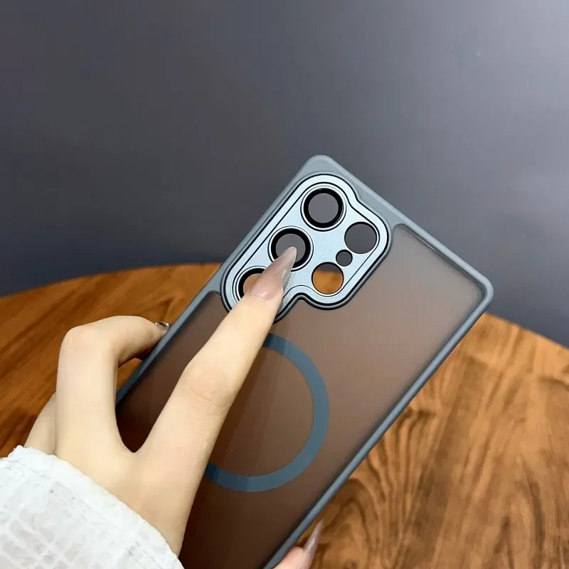 Magnetic Luxury Matte Translucent Armor Shockproof Case For Samsung Galaxy S26 S25 S24 Ultra Plus Magsafe Wireless Charge Cover - náhled 5