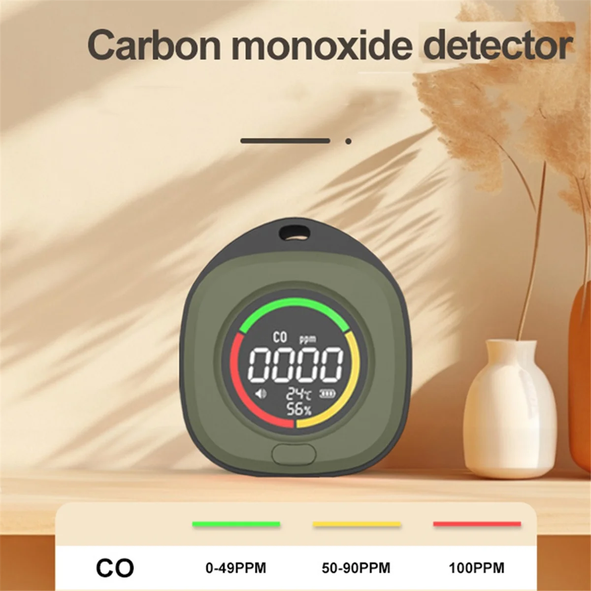 Carbon Monoxide Detector, Co Alarm, Temperature and Humidity Detector, Anti-Poisoning,Household Air Quality Monitor,A