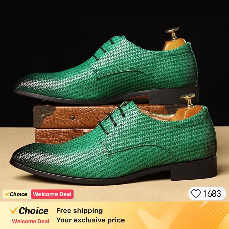 Men‘s Casual Shoes Comfortable Career Oxfords for Business Leisure Footwear High Genuine Leather Flat Pattern Classic Original