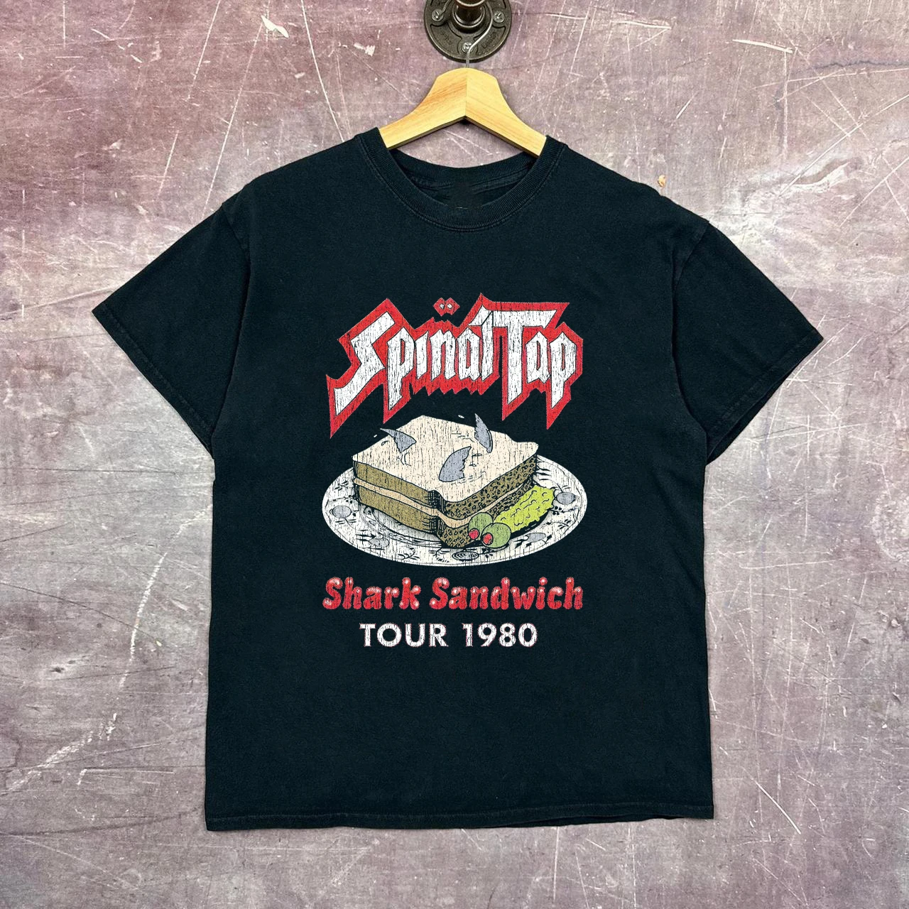 Spinal Tap Shark Sandwich Tour 1980 Retro Rock Graphic T-shirt Men Women Vintage Casual Cotton Short Sleeve Streetwear Tee