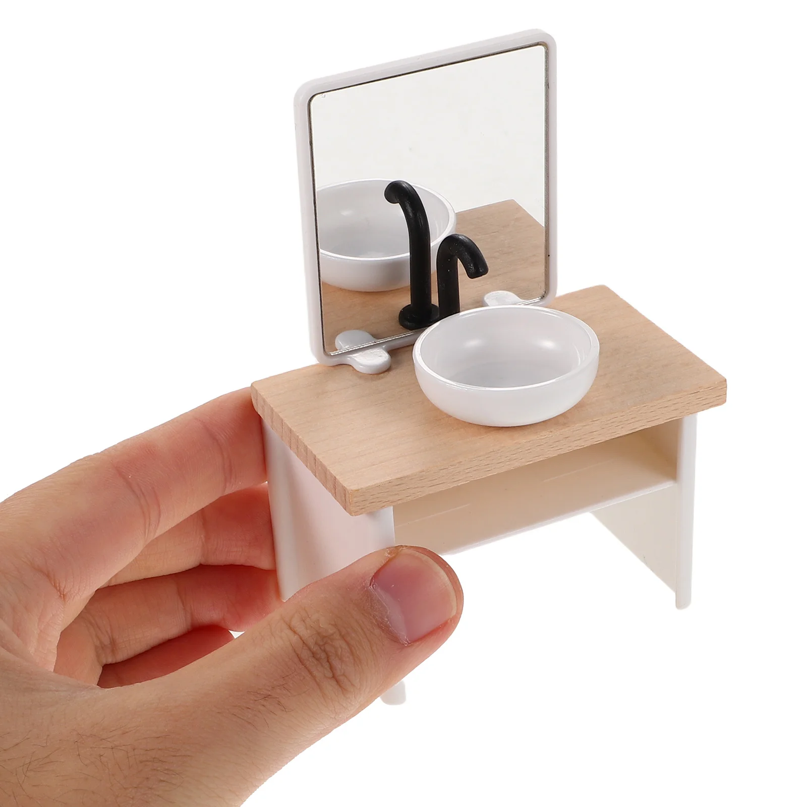 ห้องน้ําตกแต่งตุ๊กตาอุปกรณ์เสริม 1:12 Miniature Sink Scale เฟอร์นิเจอร์ห้องครัวเด็ก