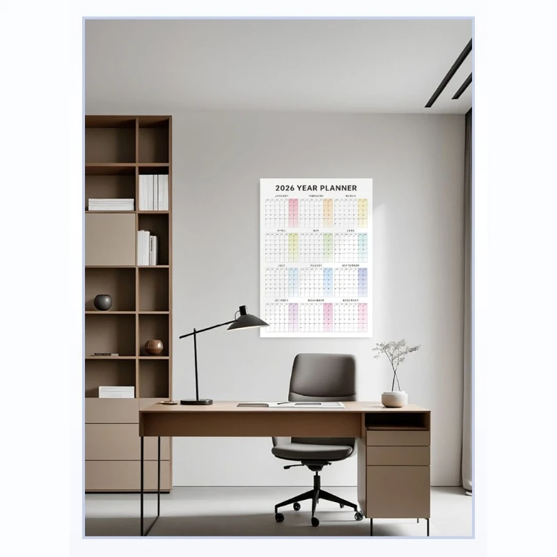 Настенный календарь-планировщик на 2026 год, датированный полным годом для просмотра календаря, годовой планировщик, семейный