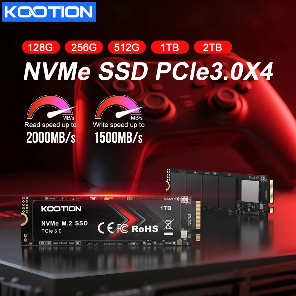 KOOTION SSD M2 NVME 256GB 512GB 1TB 2TB Disco Rígido M.2 2280 Gen3 PCIe 3.0X4 Unidade de Estado Sólido Interna para Laptop Desktop MSI X99