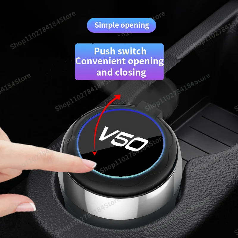 Car ashtray deodorant smoke-free box LED light portable interior accessories suitable for Volvo V50