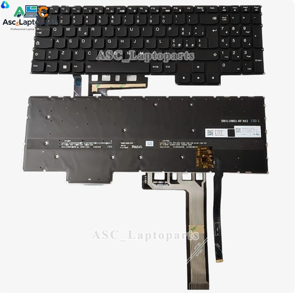 PT Italian Keyboard for Lenovo Legion 5 Pro 16ITH6 82JF 82JD ,16ACH6 82JS 82JQ ,16ARH7 82RY 82RG ,16IAH7 82S0 82RF RGB BACKLIT