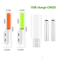 Fishing Electronic Rod USB Charger Luminous Float Stick Light CR425 3.6V Lithium Battery LED Removable Waterproof Night Tackle