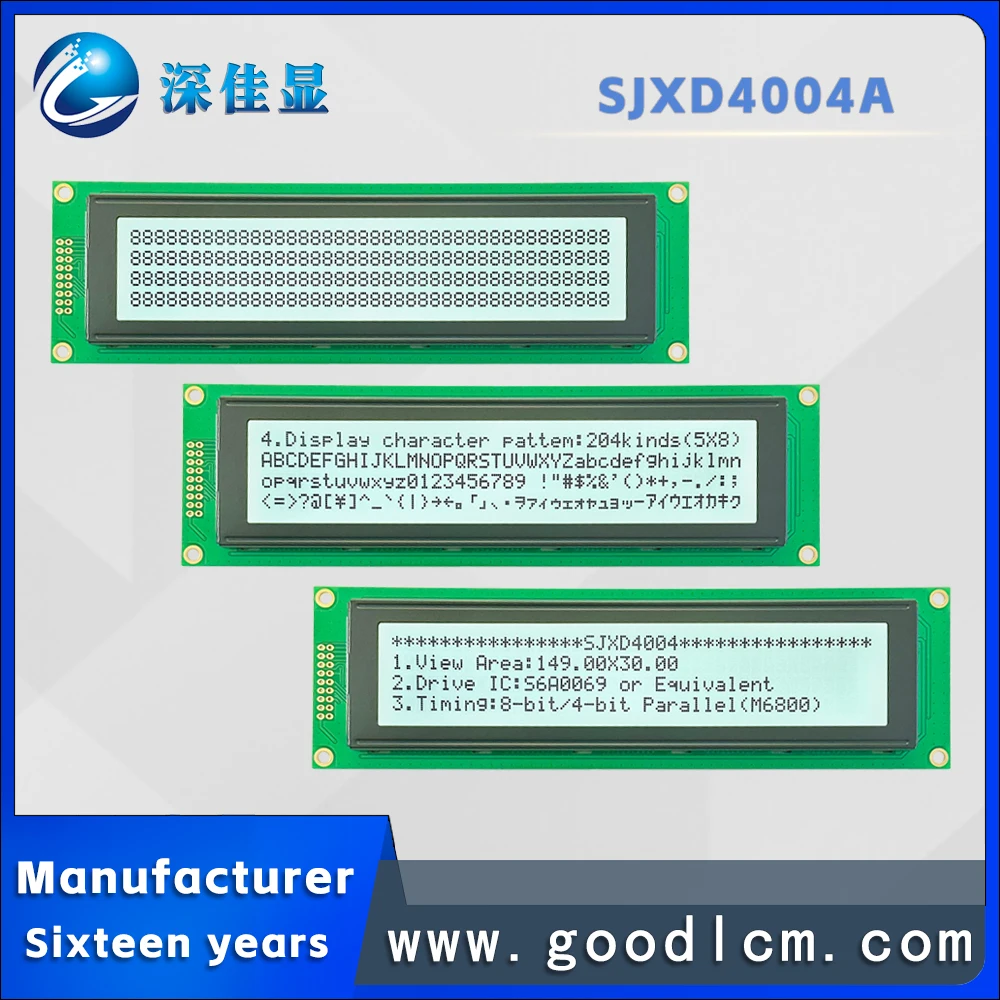 

low price Large size characters display module SJXD4004A FSTN White Positive 40X4 dot matrix display AIP31066 drive